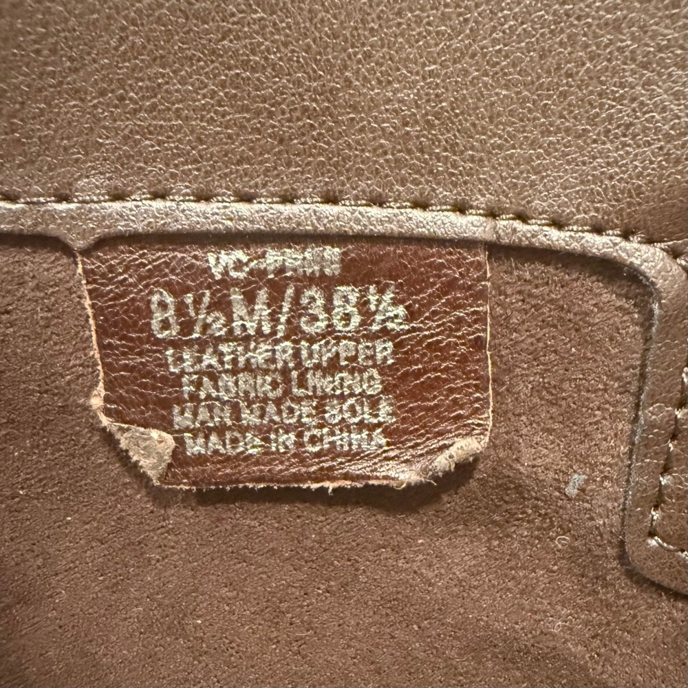 Vince Camuto Riding Boots Womens 8.5 Brown Leather Gold Hardware Tall - Picture 10 of 13